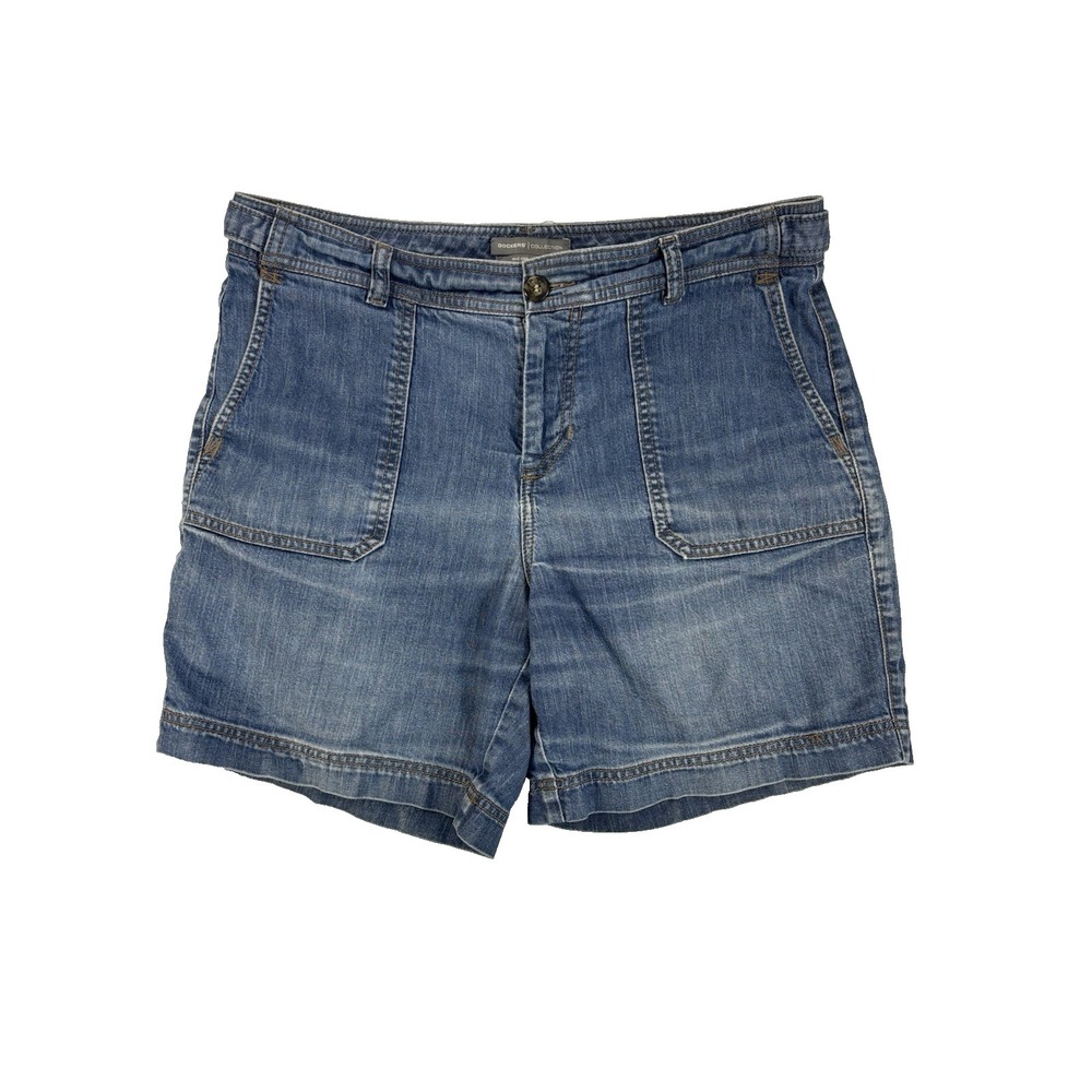 Dockers Women's 10 Mid Rise Curvy Denim Shorts Summer Essential Everyday Basic